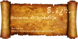 Bazarea Ábrahám névjegykártya